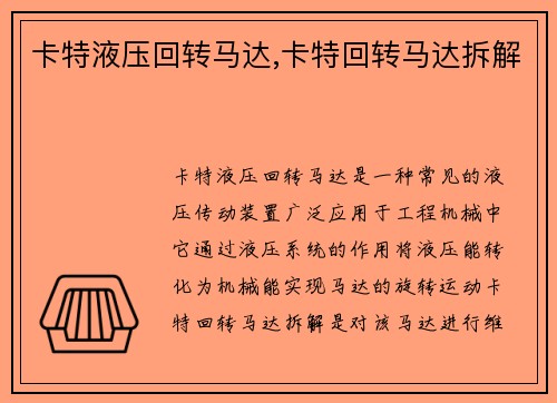 卡特液压回转马达,卡特回转马达拆解